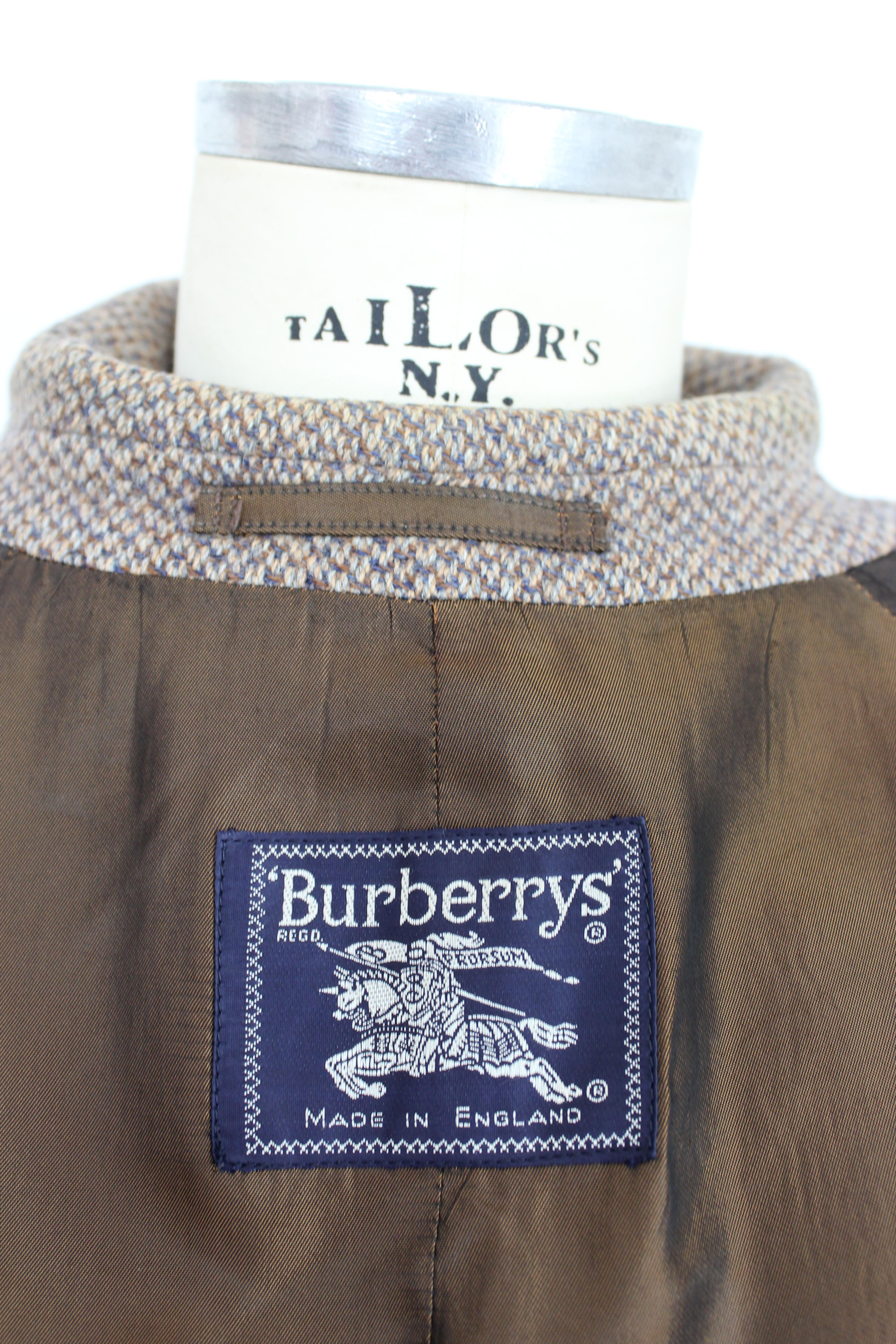 Burberry Brown Wool Irish Tweed Vintage Coat In Excellent Condition In Brindisi, Bt