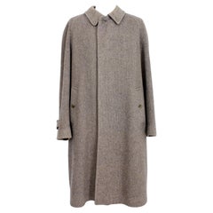 Burberry Brown Wool Irish Tweed Vintage Coat