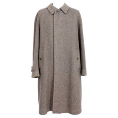 Burberry Brown Wool Irish Tweed Used Coat