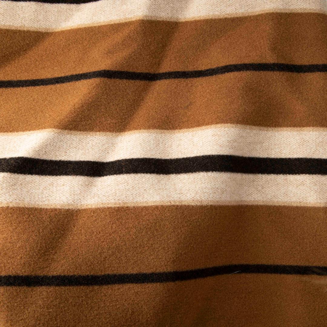 Women's Burberry Brown Wool Striped Poncho Size S For Sale