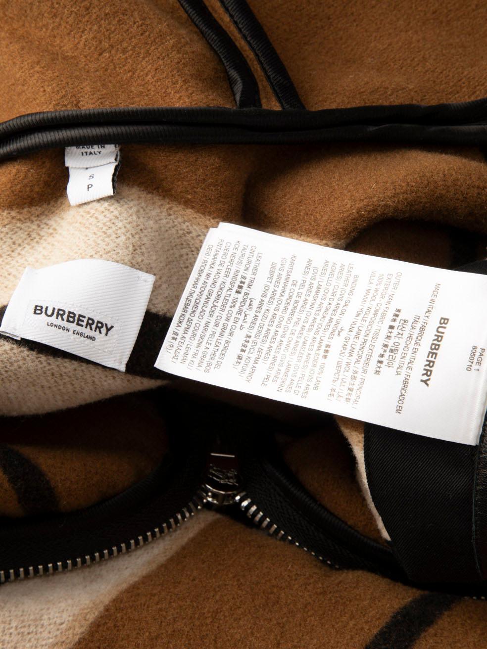 Burberry Brown Wool Striped Poncho Size S For Sale 3