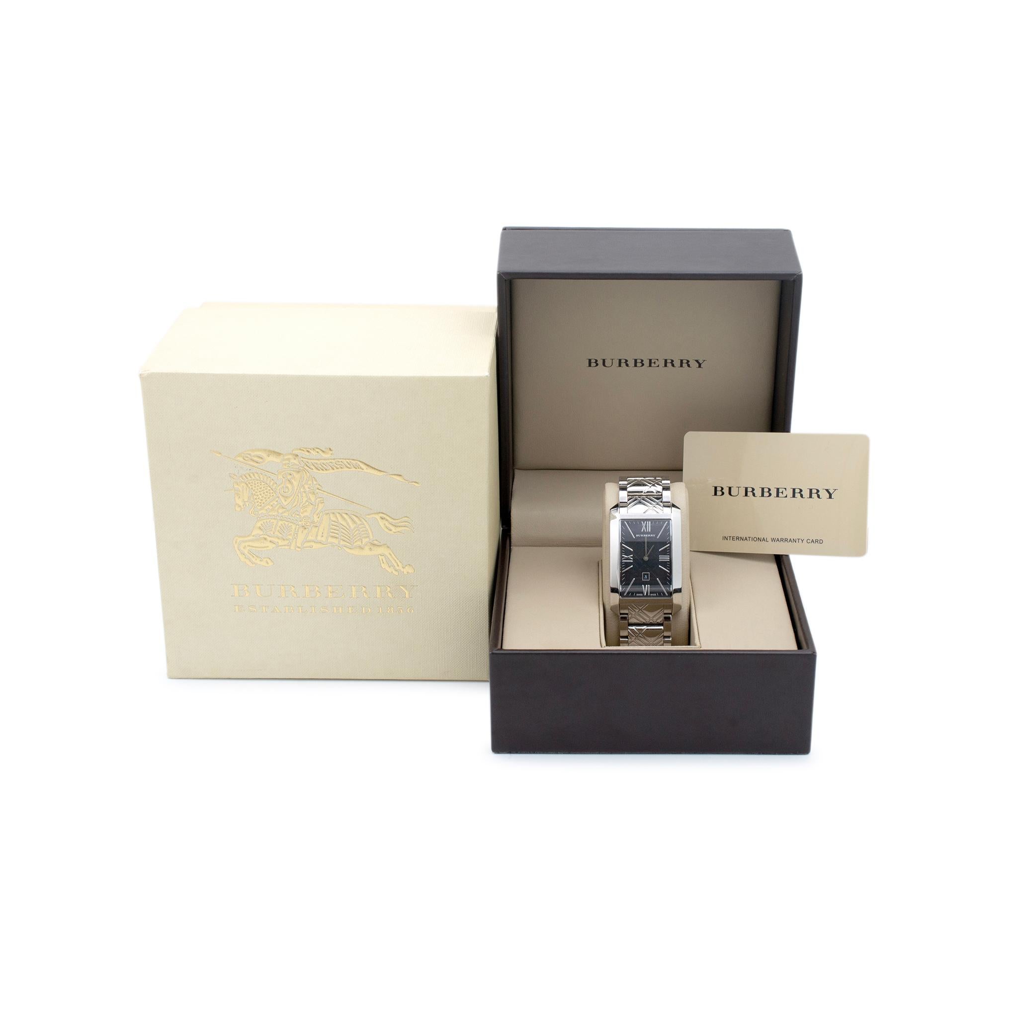 Burberry BU1097 Schwarzes Zifferblatt 38MM X 30MM Edelstahl Herrenuhr 3