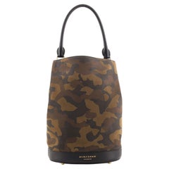 Burberry Bucket Bag Camouflage Suede Medium