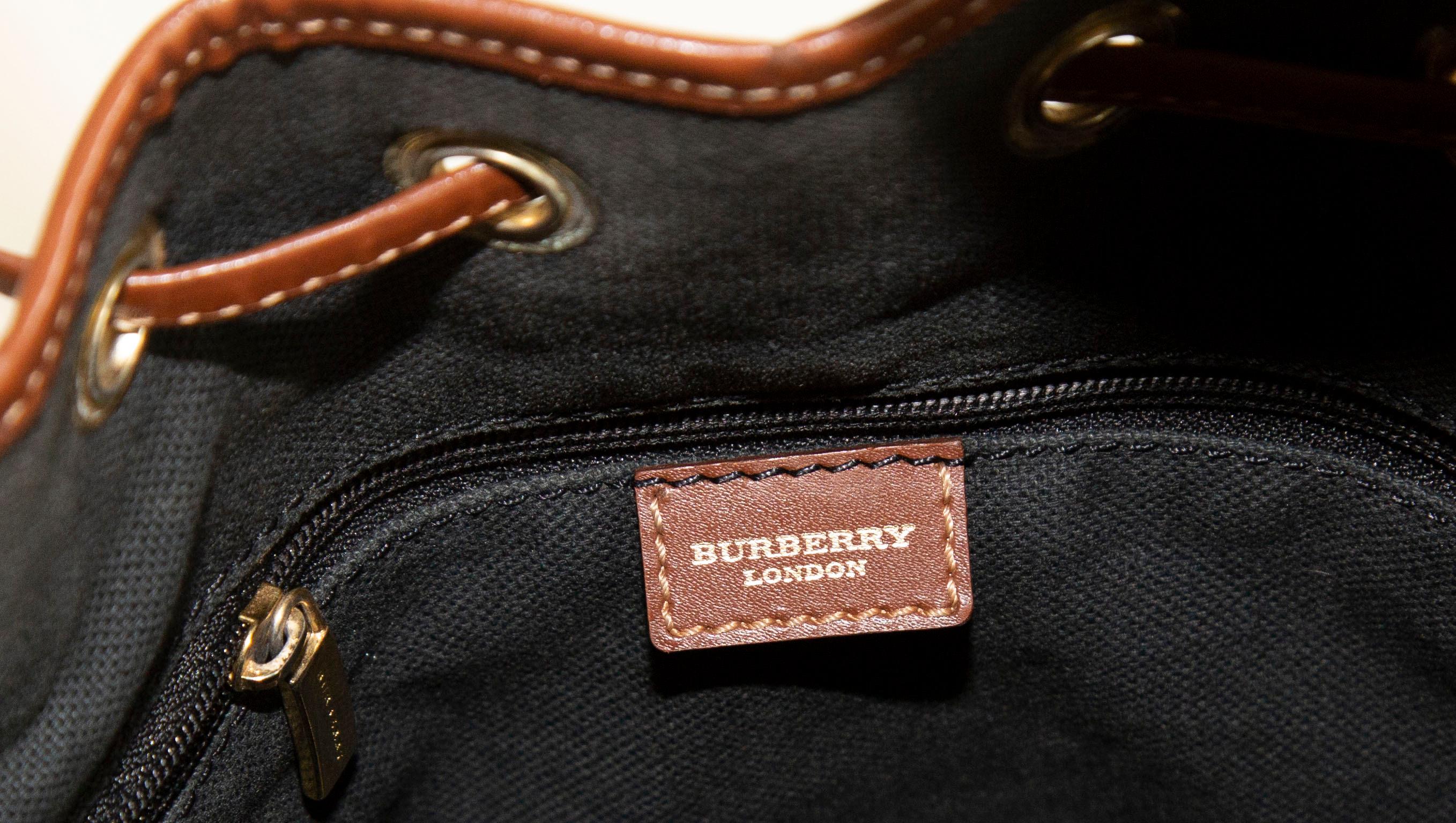 Burberry Bucket Bag in Classic Check Vinyl Coated Canvas  9