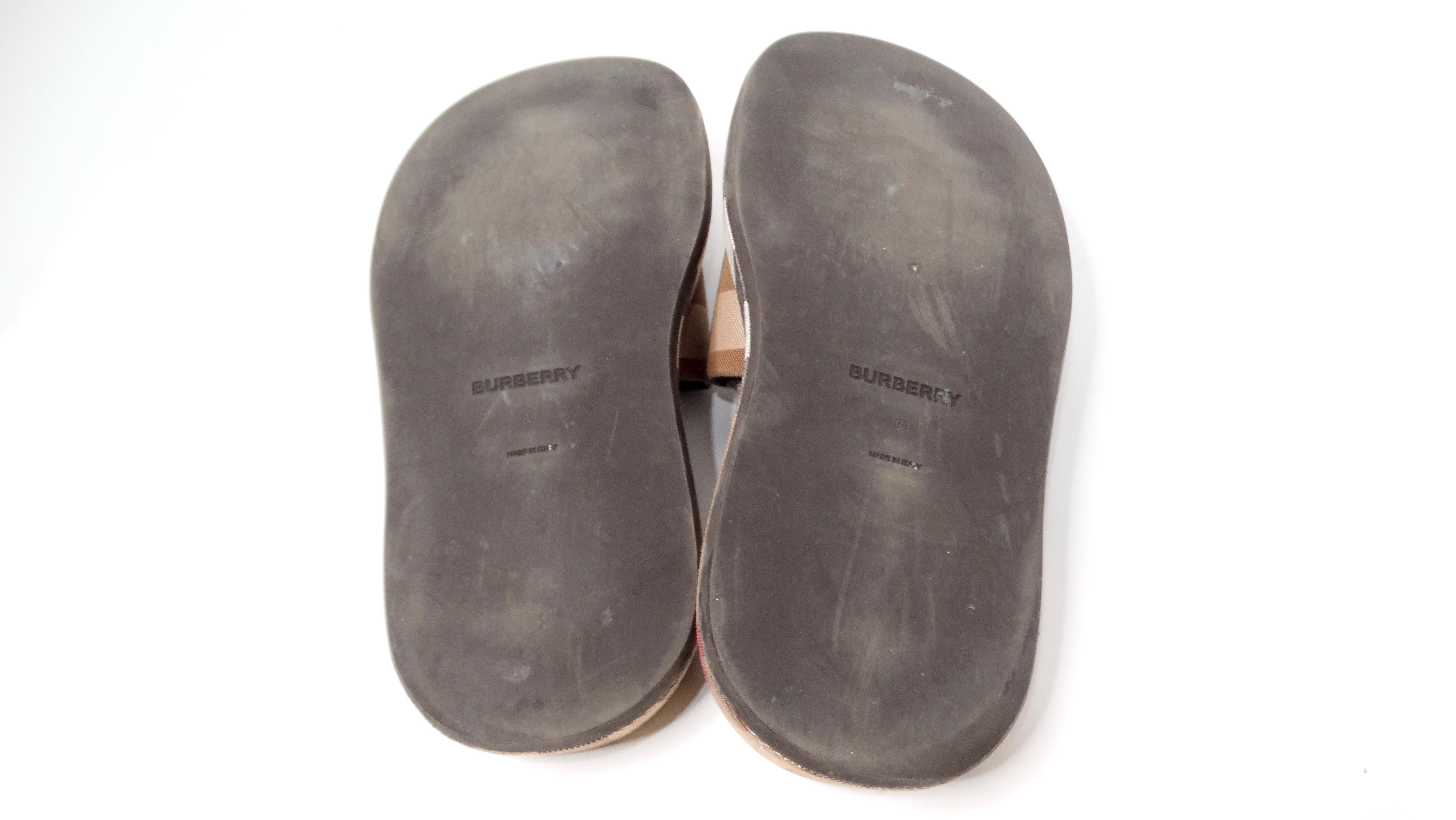 Burberry Buckingham Check Platform Slide Sandals (Sandales à plateforme) en vente 3