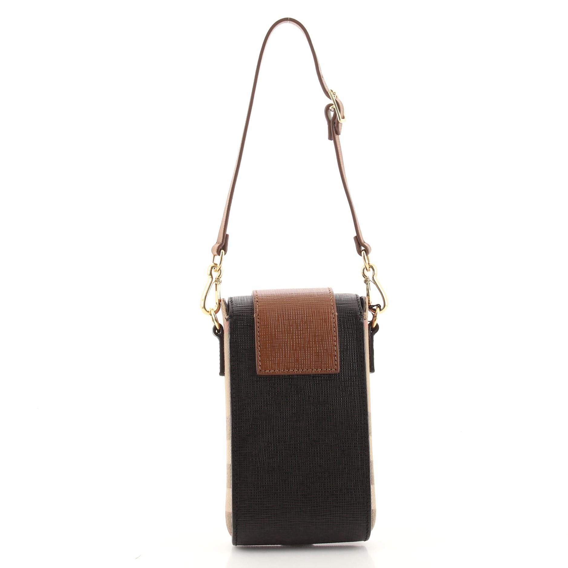 Burberry Gürteltasche mit Schnalle House Check und Leder Vertikaler (Schwarz)