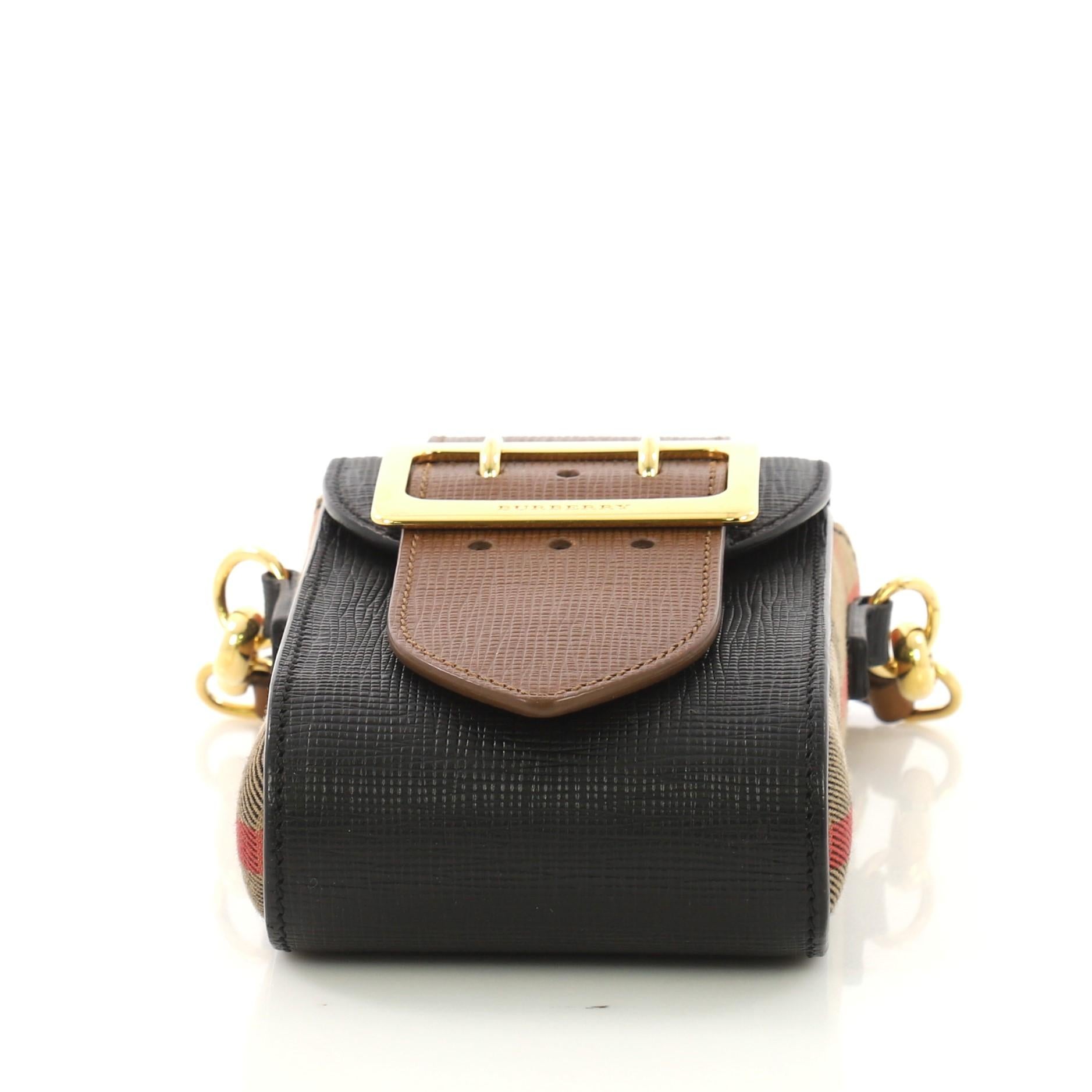Women's Burberry Buckle Belt Bag House Check and Leather Vertical