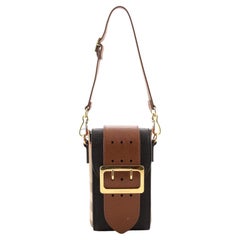 Burberry Buckle Belt Bag House Check and Leather Vertical