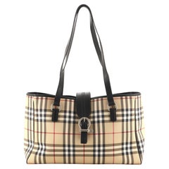 Burberry Buckle Tote Horseferry Check Coated Canvas Medium