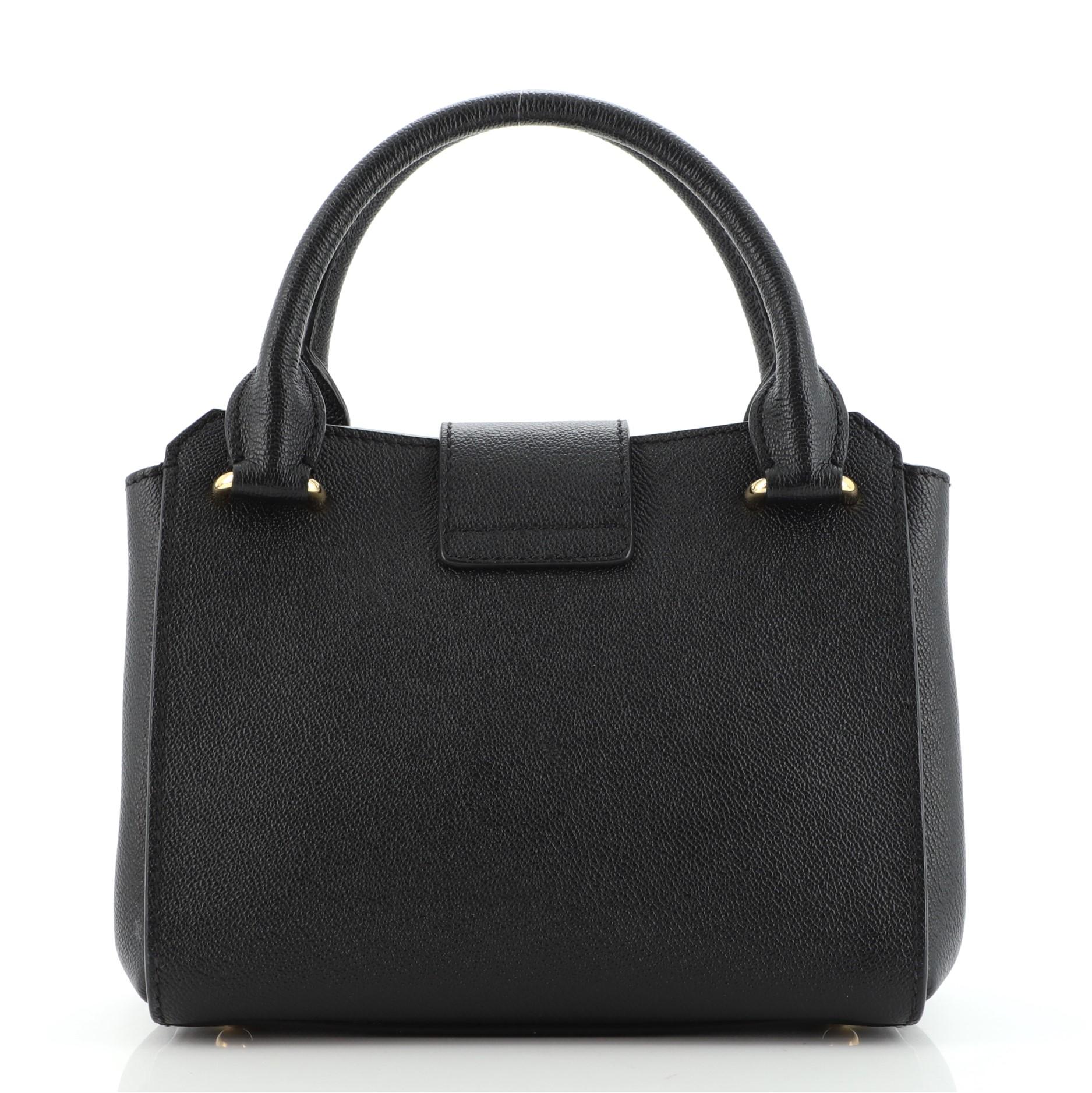 Tote aus Leder mit Burberry-Schnalle (Schwarz)