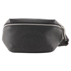 Burberry Bum Bag Embossed Crest Leather Medium