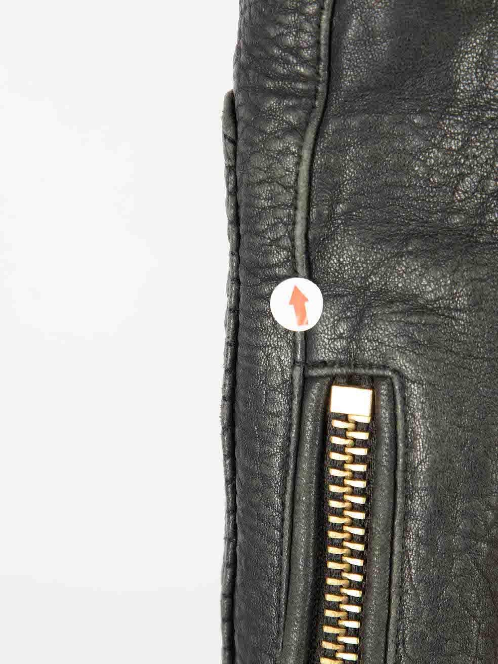 Burberry Burberry Brit Black Leather Double-Breasted Jacket Size XS For Sale 2