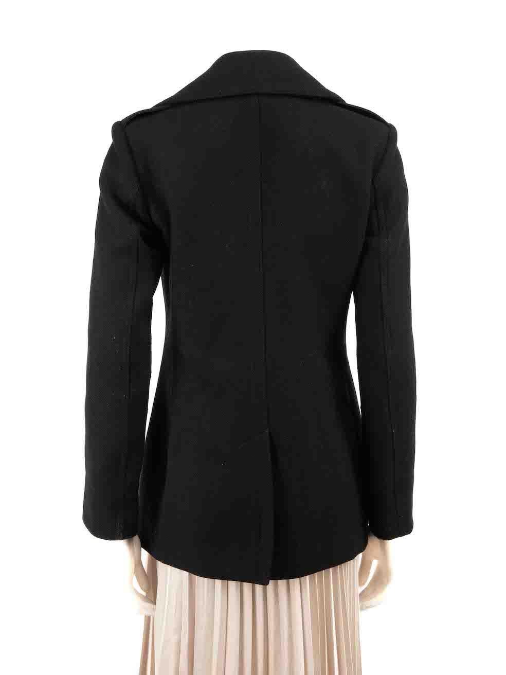 Burberry Burberry Brit Black Wool Double Breast Coat Size XS In Good Condition For Sale In London, GB