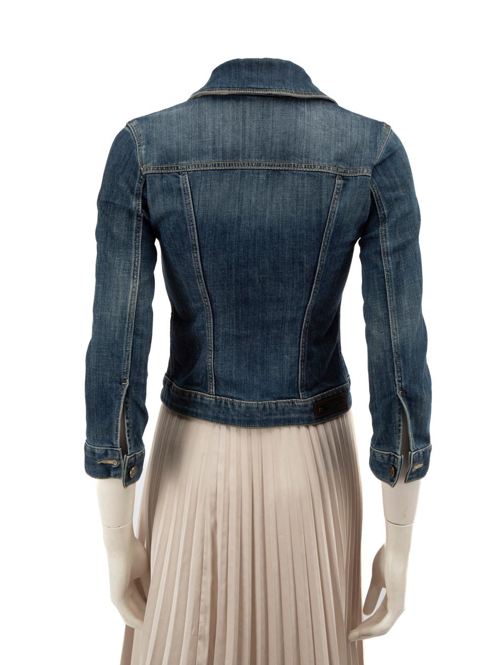 Black Burberry Burberry Brit Blue Stone Washed Jacket Size XS