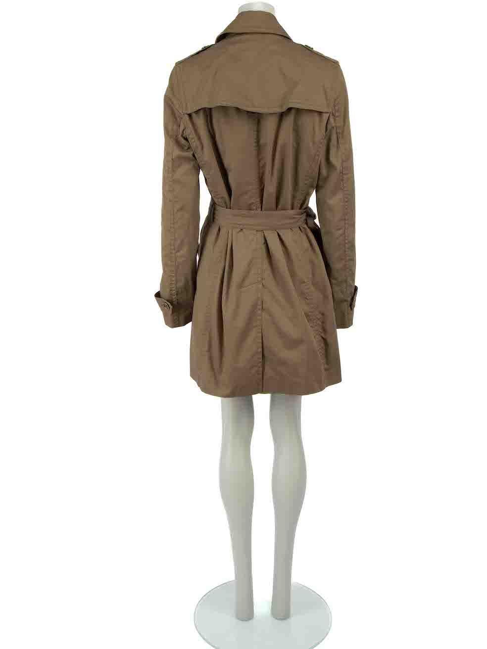 Burberry Burberry Brit Green Removable Layer Belted Trench Coat Size L In Excellent Condition For Sale In London, GB