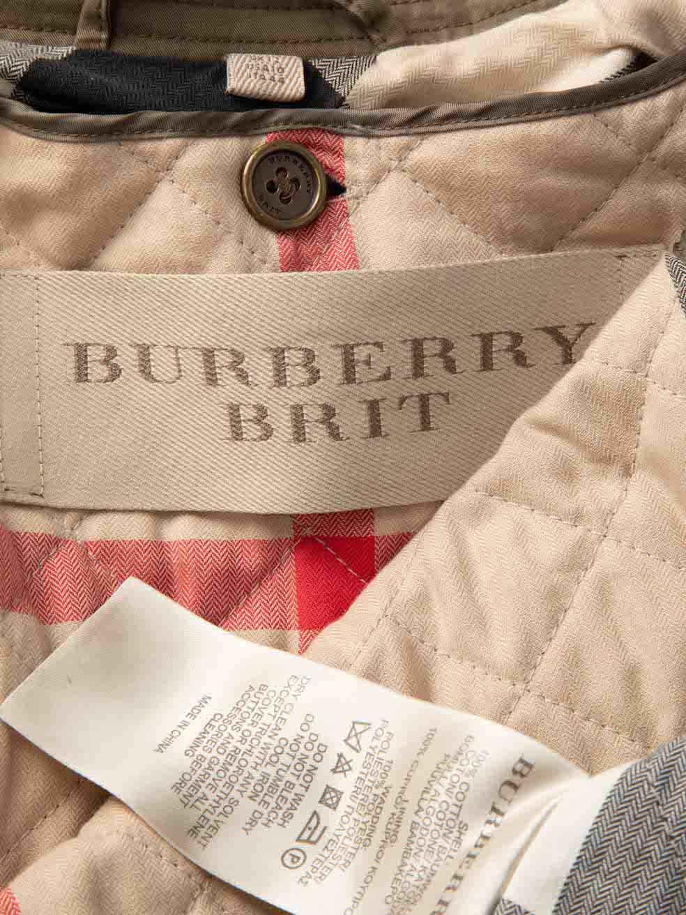 Burberry Burberry Brit Vert Manteau Trench ceinturé à couche amovible Taille L en vente 1