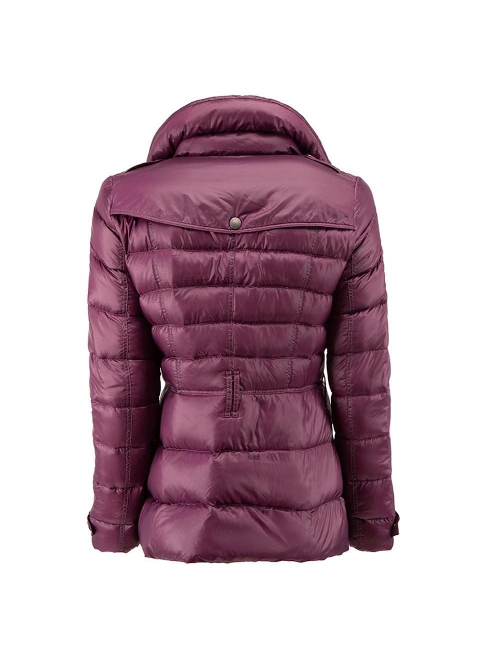 Burberry Burberry Brit Purple Feather Down Puffer Coat Size S In Excellent Condition In London, GB