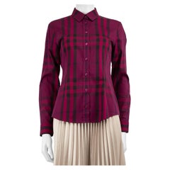 Burberry Burberry Brit Purple Tartan Pattern Shirt Size S