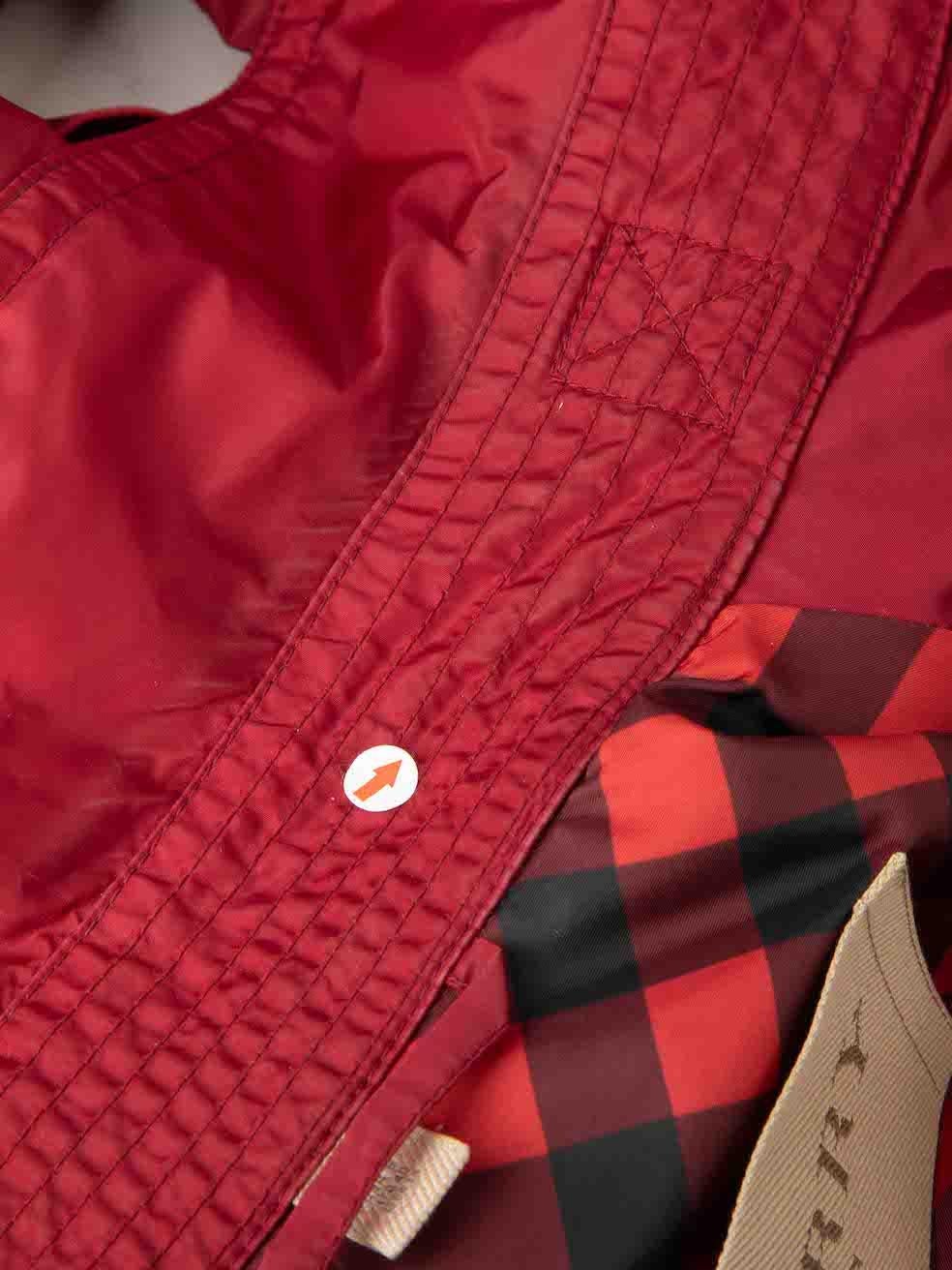 Burberry Burberry Brit Red Double-Breasted Belted Trench Coat Size S 2