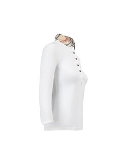 Burberry Burberry Brit White Cotton Nova Check Collar Sweatshirt Size XS