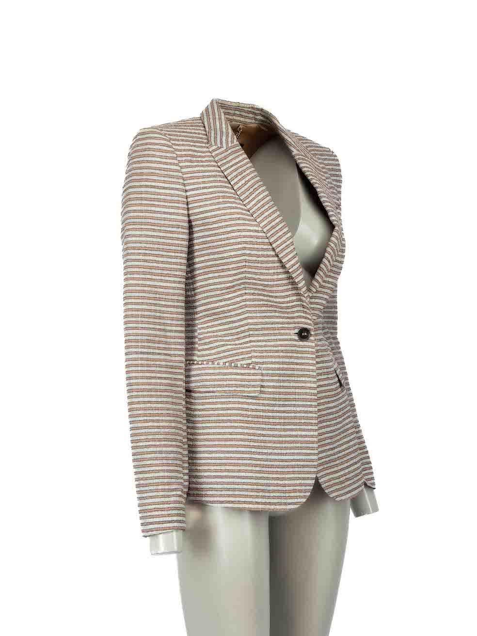 CONDITION is Never worn. No visible wear to jacket is evident on this new Burberry Prorsum designer resale item.
  
Details
Grey
Cotton
Bazer
Striped pattern
Button up fastening
Buttoned cuffs
2x Side pockets
  
Made in Italy
  
Composition
54%