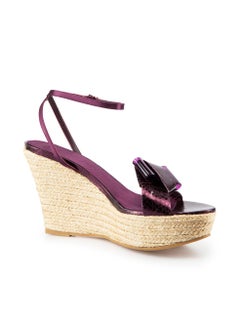 Burberry Burberry Prorsum Purple Snakeskin Moorgate Wedge Sandals Size IT 40