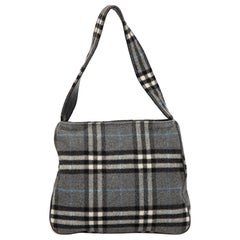 Burberry Burberrys Vintage Grey Nova Check Hobo Bag