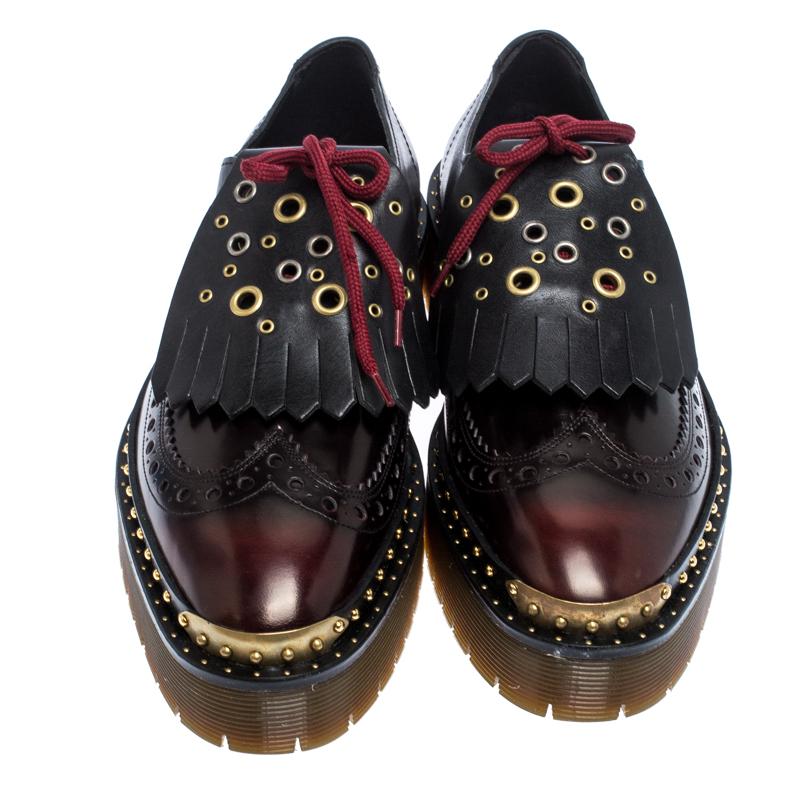 burgundy burberry shoes