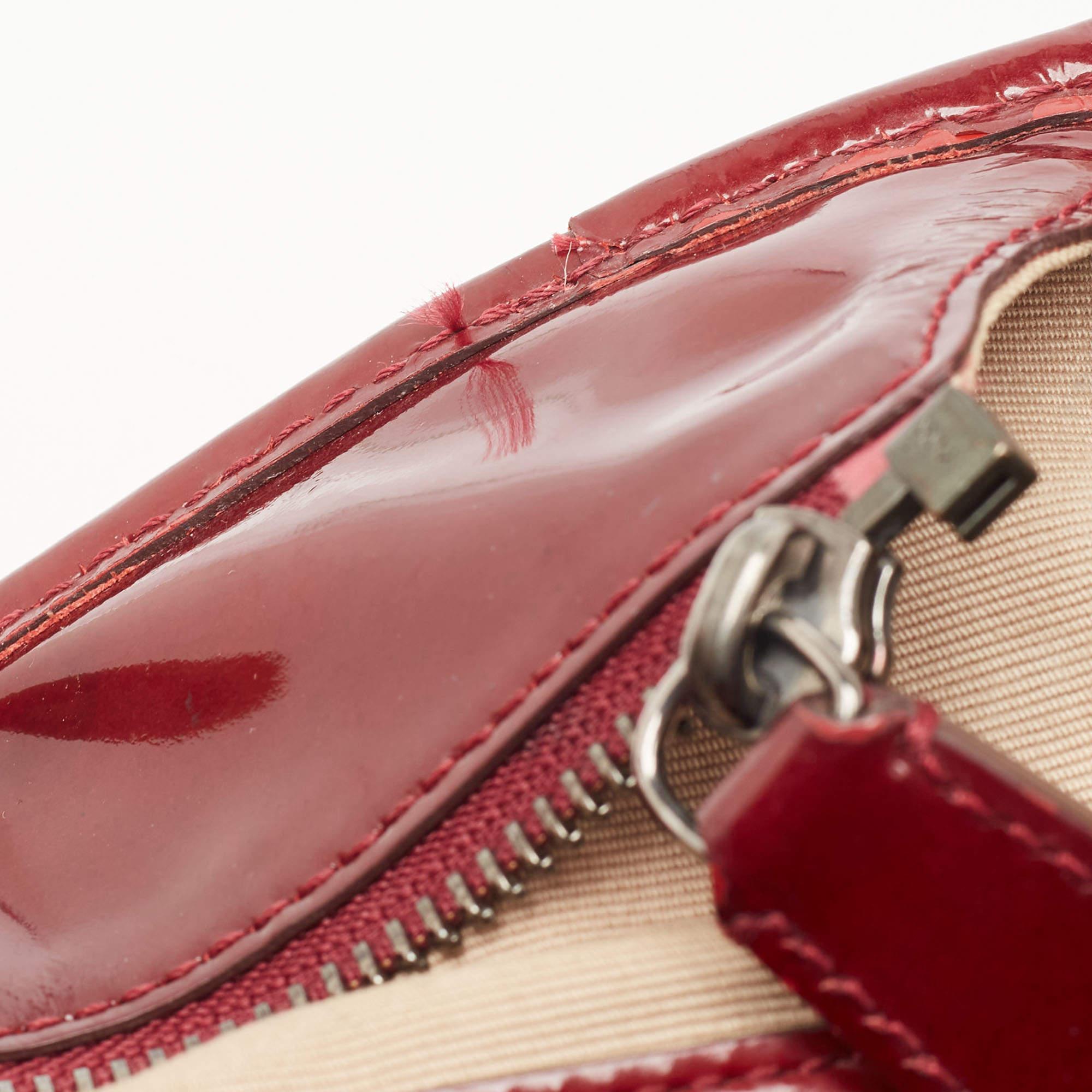 Burberry Burgundy/Black Nova Check PVC and Patent Leather Tote 5