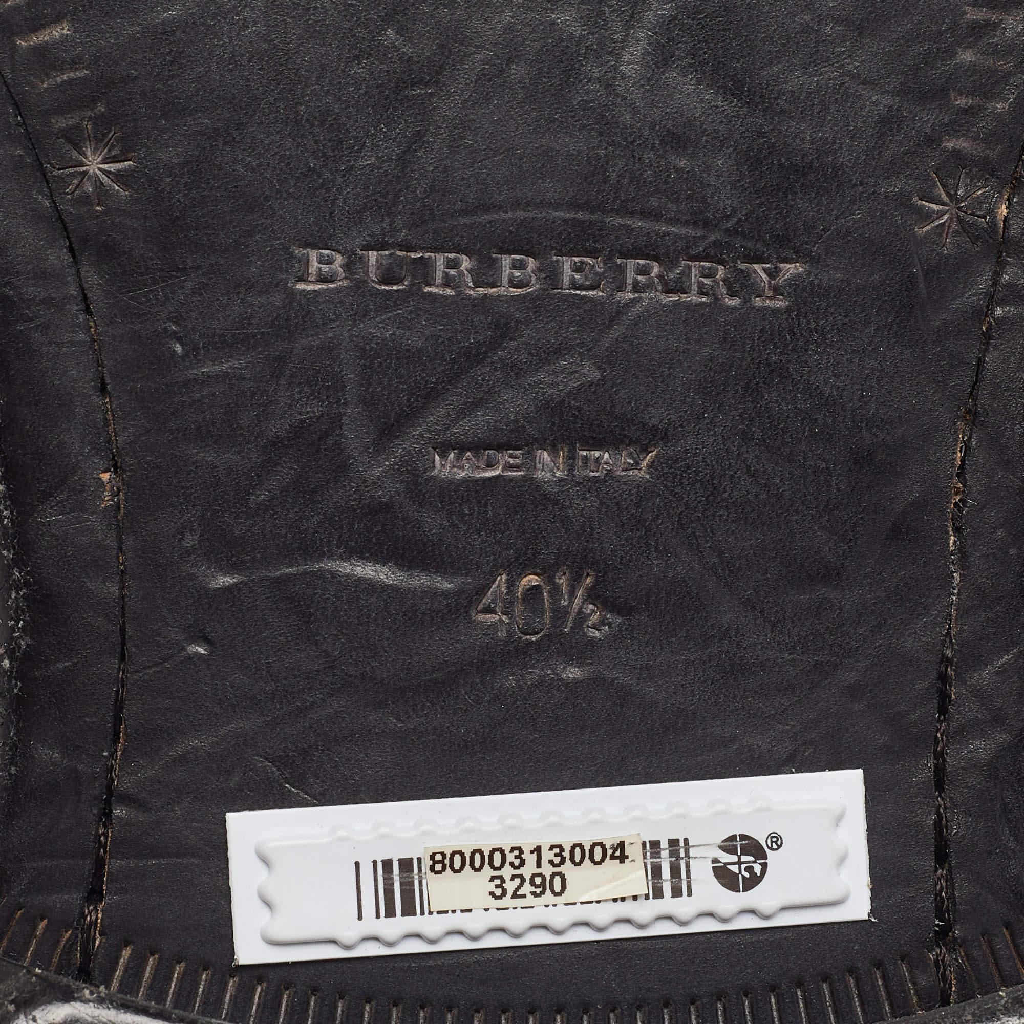 Men's Burberry Burgundy Brogue Leather Delmar Monk Derby Size 40.5