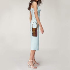 Burberry Burgundy/Brown Leather Buckle Vertical Crossbody Bag