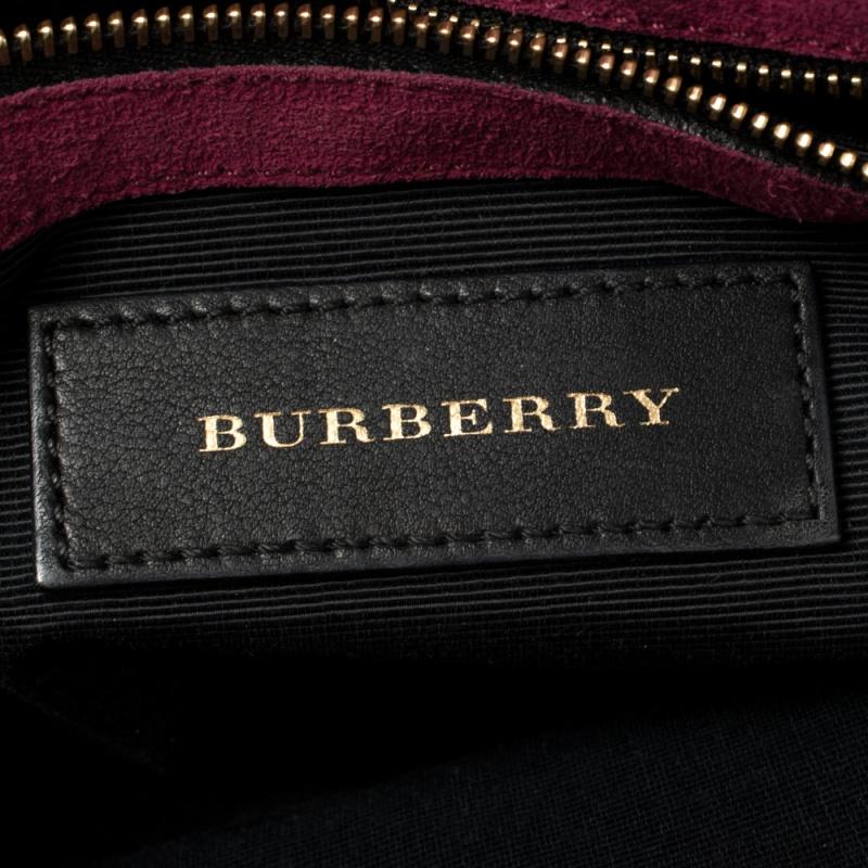 Burberry Burgundy Grain Leather Mildenhall Shoulder Bag 5