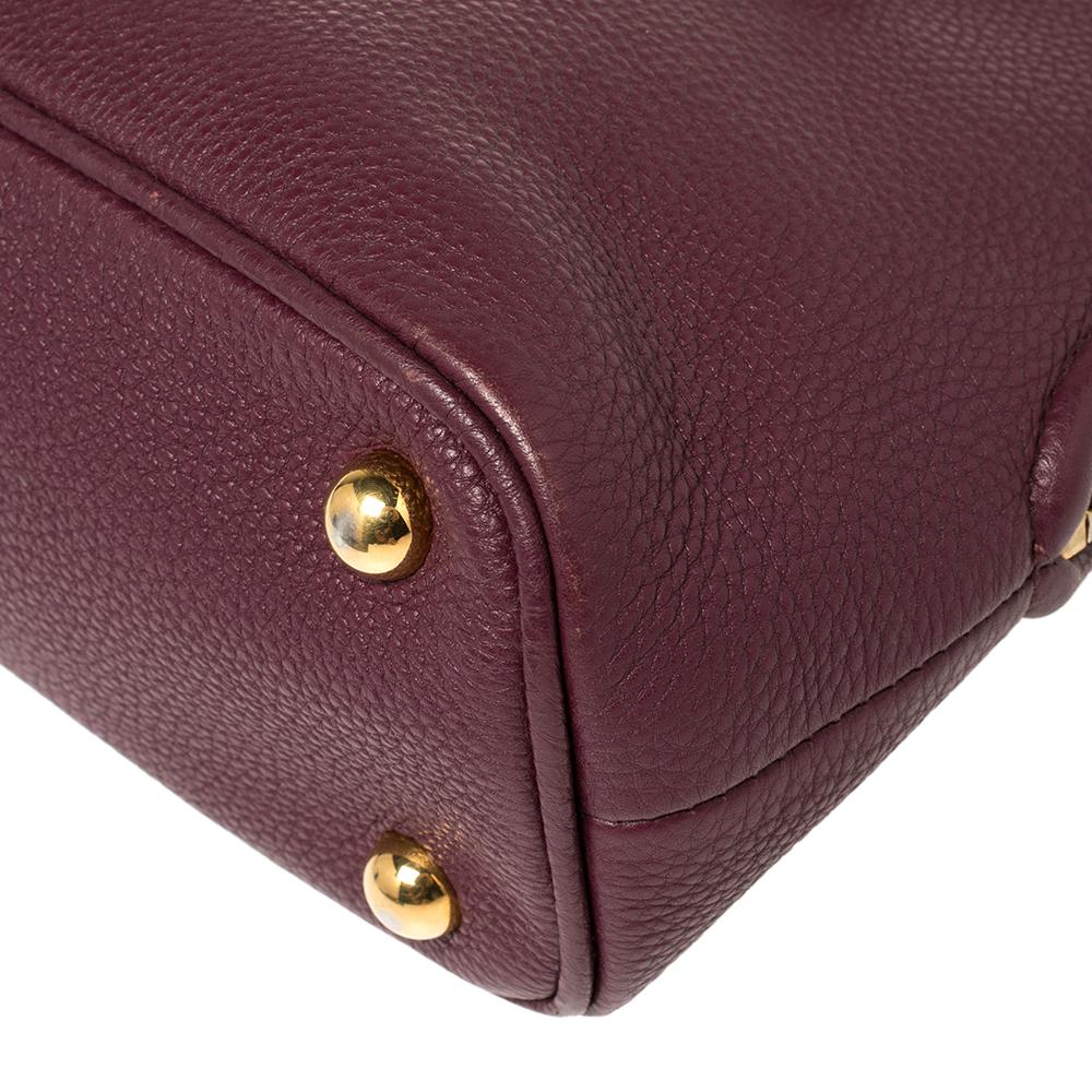 Burberry Burgundy Grained Leather Orchard Satchel 5