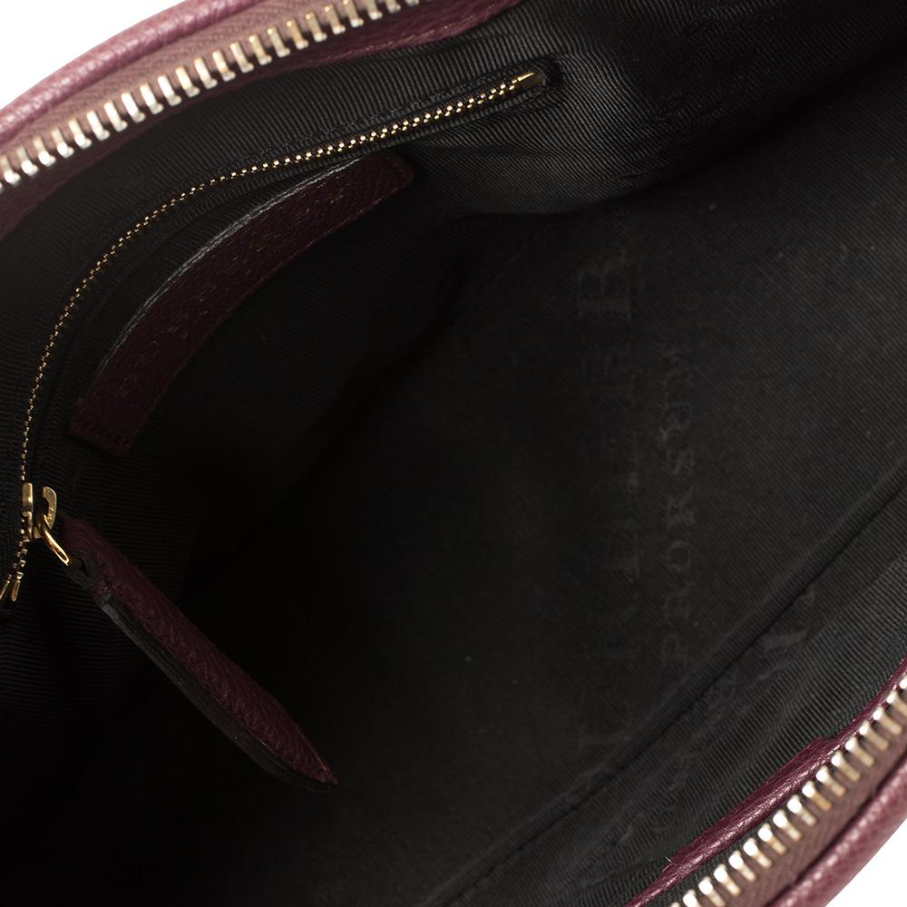 Burberry Burgundy Grained Leather Orchard Satchel 1