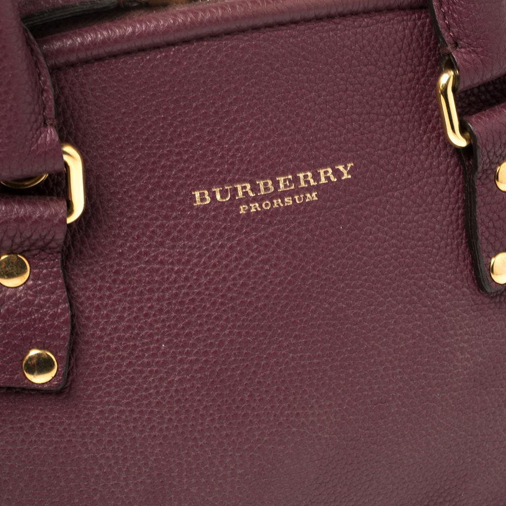 Burberry Burgundy Grained Leather Orchard Satchel 2