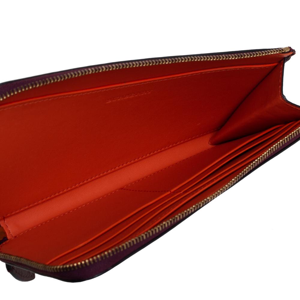 Burberry Burgund körniges Leder Abbey Zip um Brieftasche 3