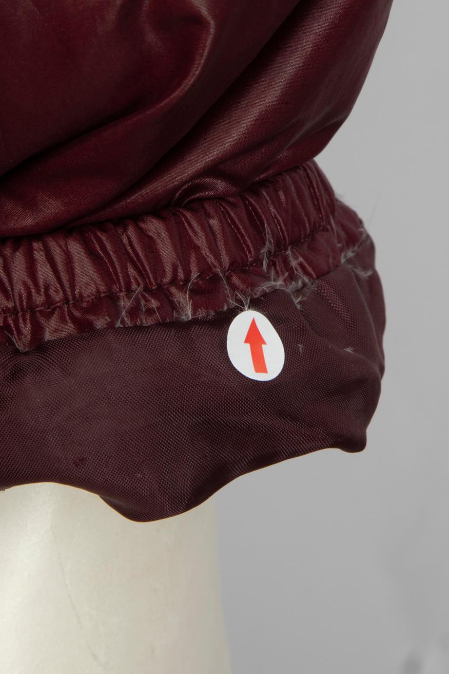 Women's Burberry Burgundy Hooded Puffer Coat Size M For Sale
