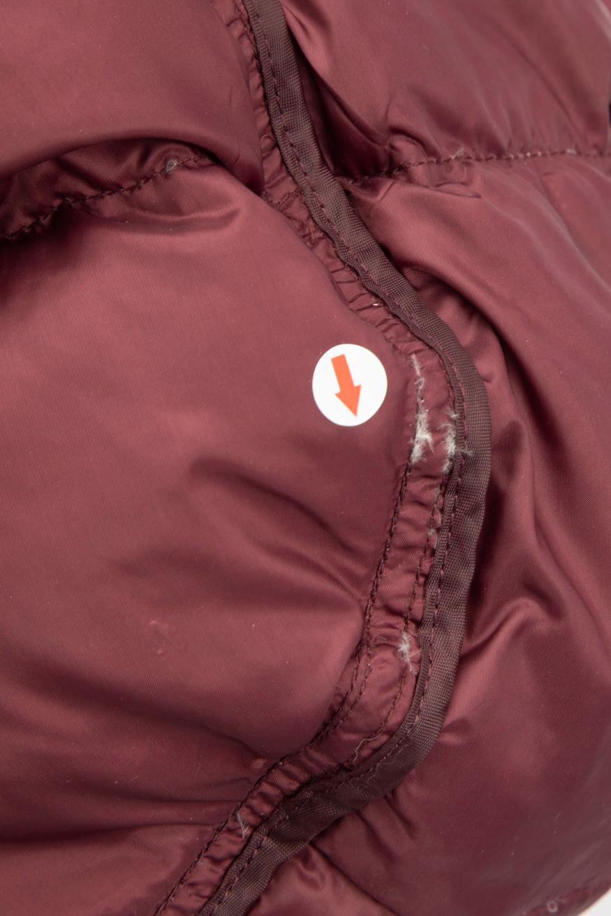 Burberry Burgundy Hooded Puffer Coat Size M For Sale 1