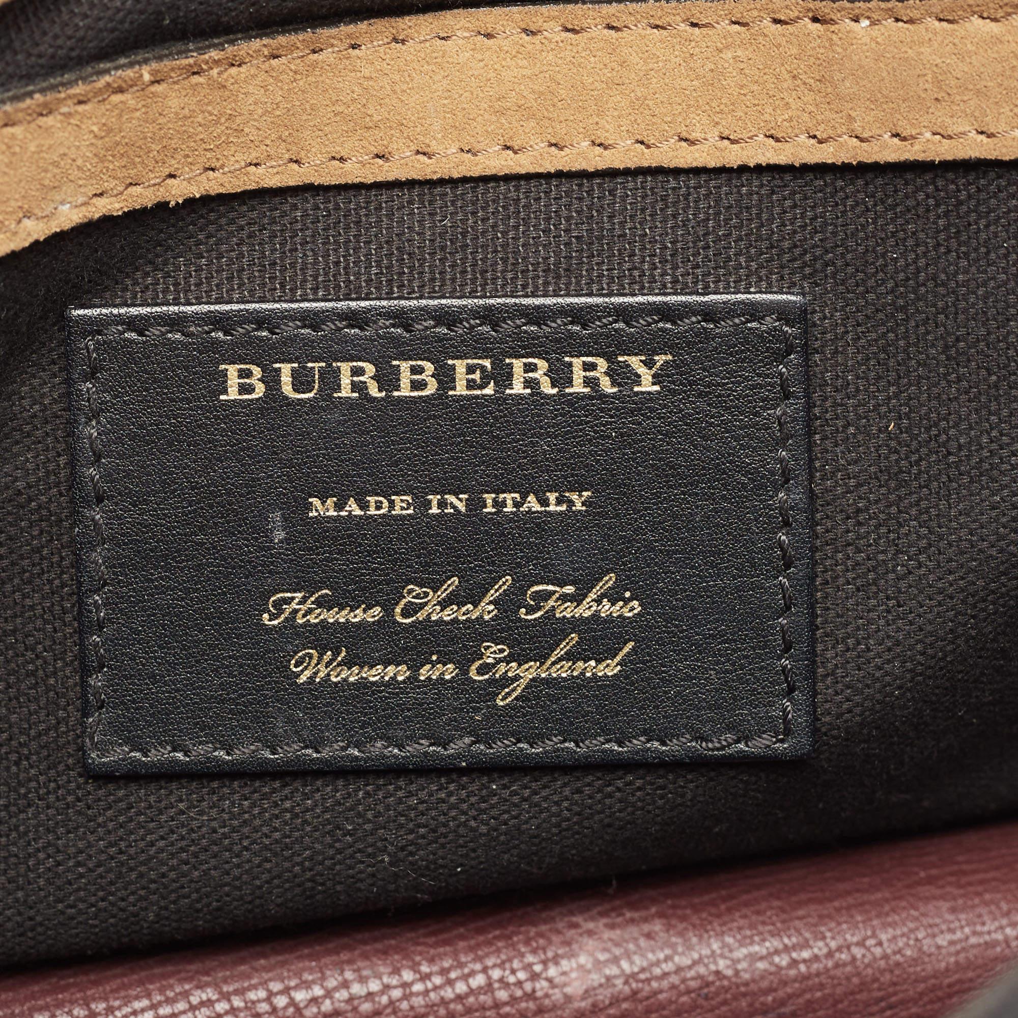Burberry Burgundy House Check Canvas and Leather Macken Crossbody Bag 6