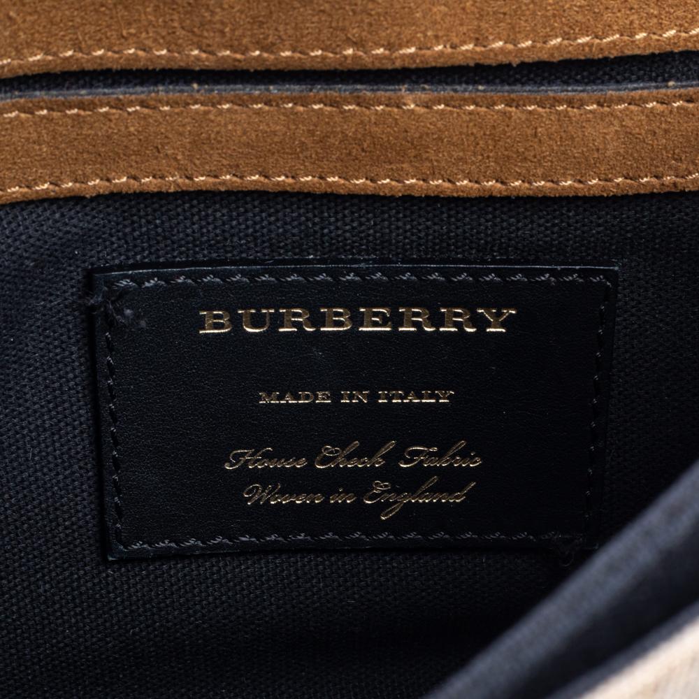 Burberry Burgundy House Check Canvas and Leather Macken Crossbody Bag 2