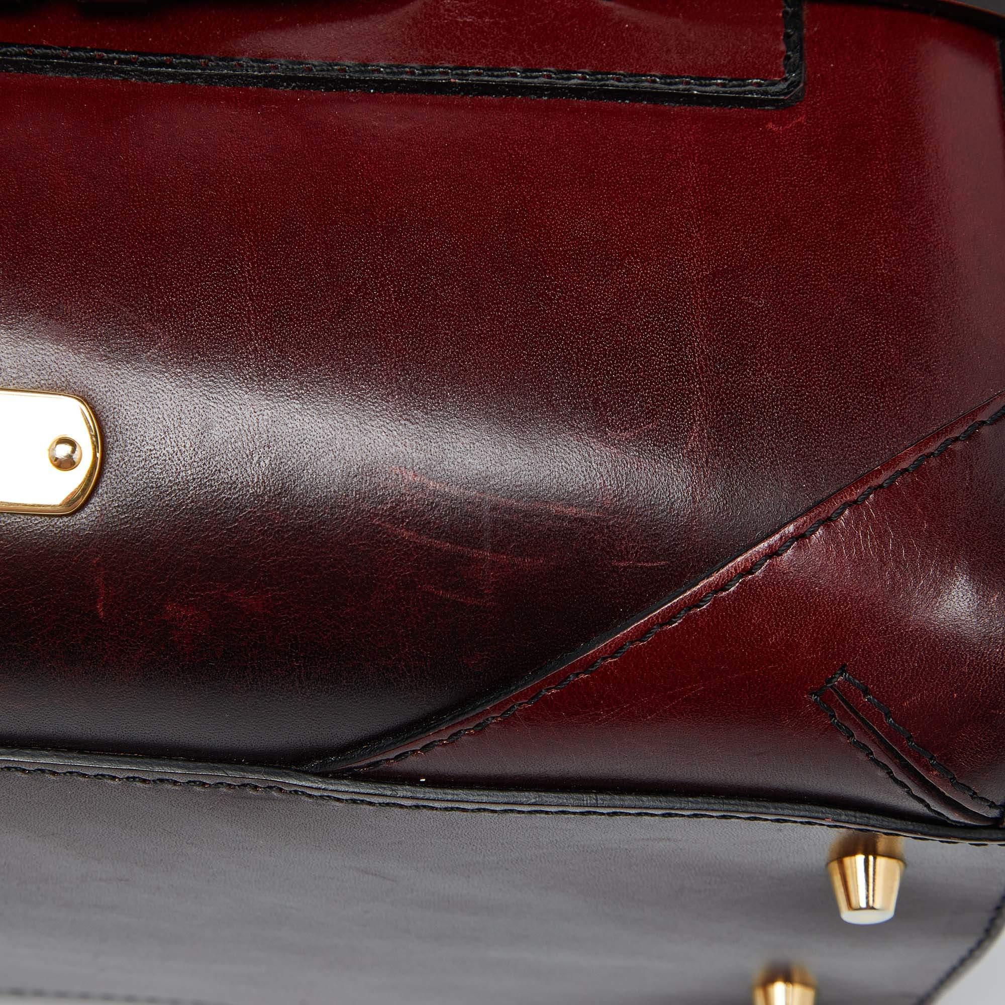 Burberry Burgundy Leather Bridle Belted Bowler Bag 8