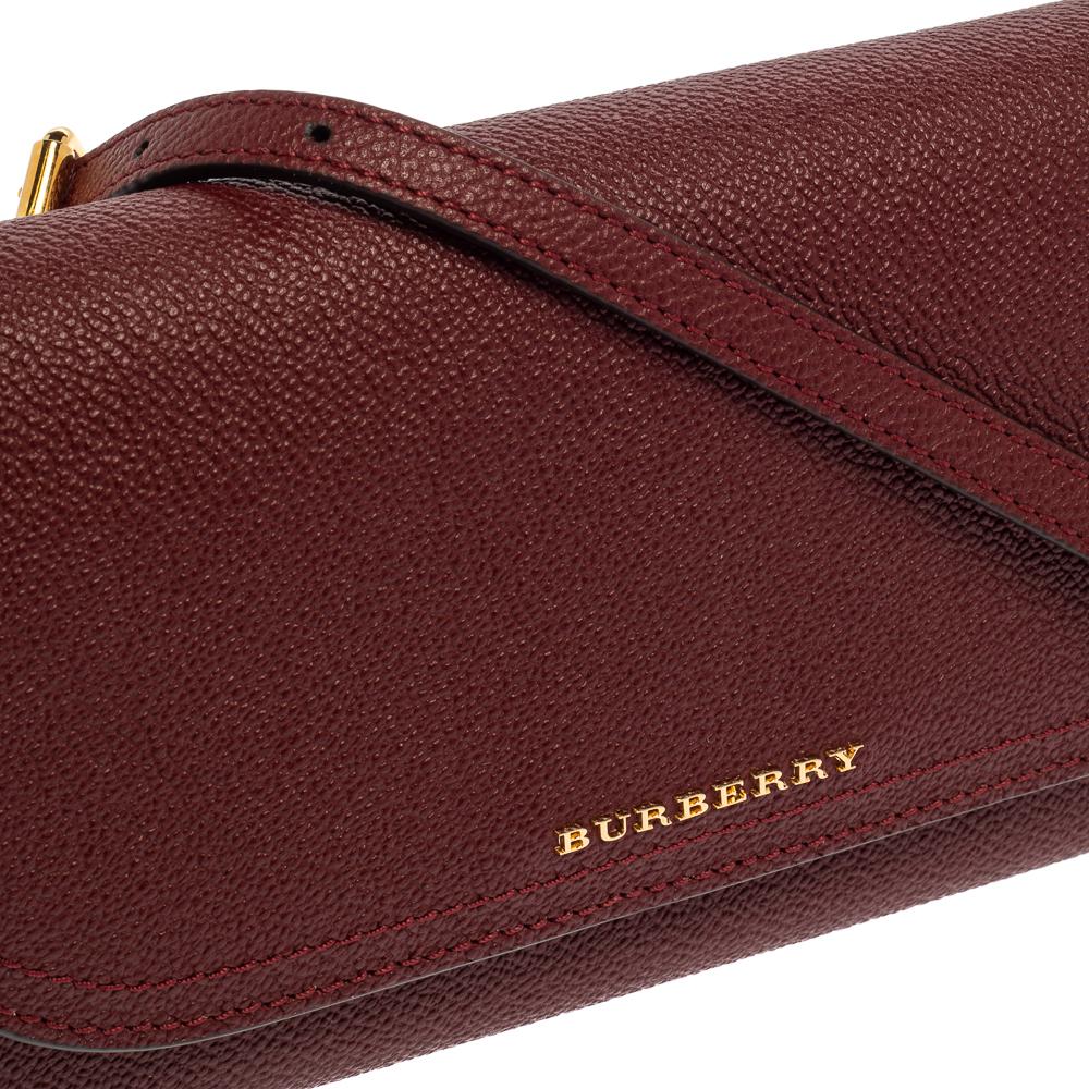 Burberry Burgundy Leather Henley Wallet on Chain 3