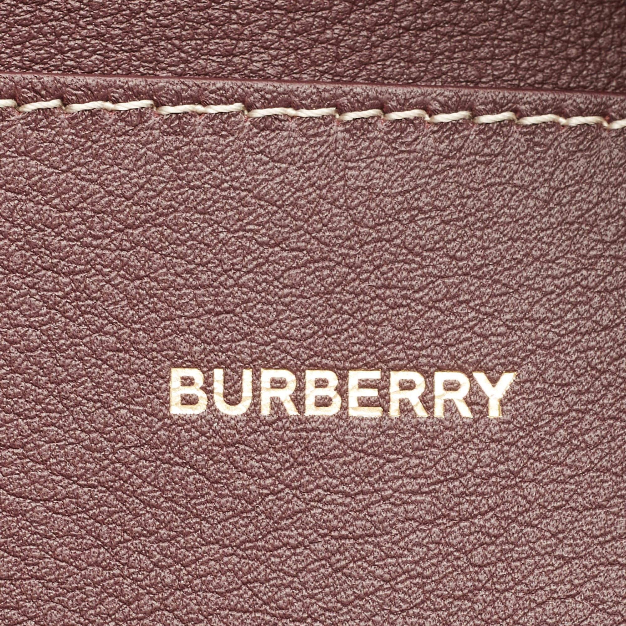 Burberry Burgundy Leather Large Basket Bag 6
