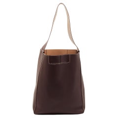 Burberry - Grand sac panier en cuir bourgogne
