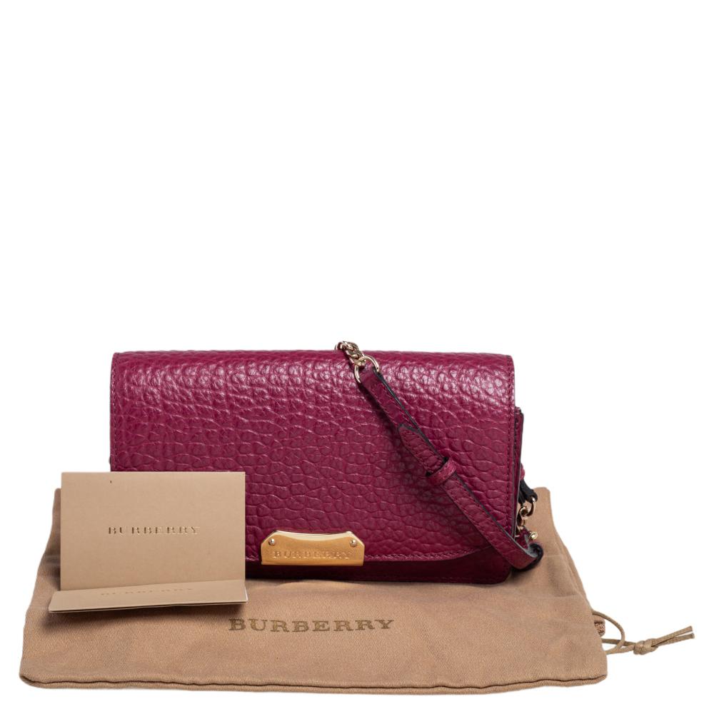Burberry Burgundy Leather Madison Wallet on Chain 3