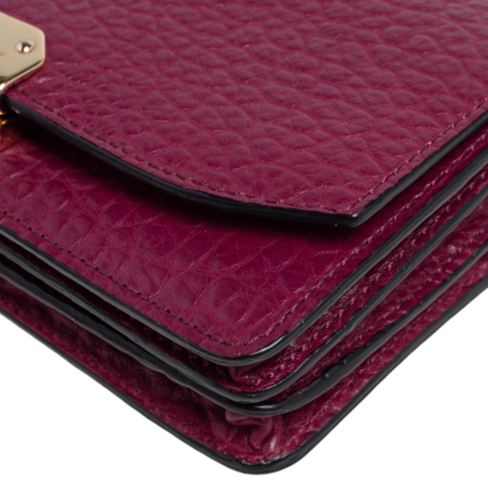 Burberry Burgundy Leather Madison Wallet on Chain 1