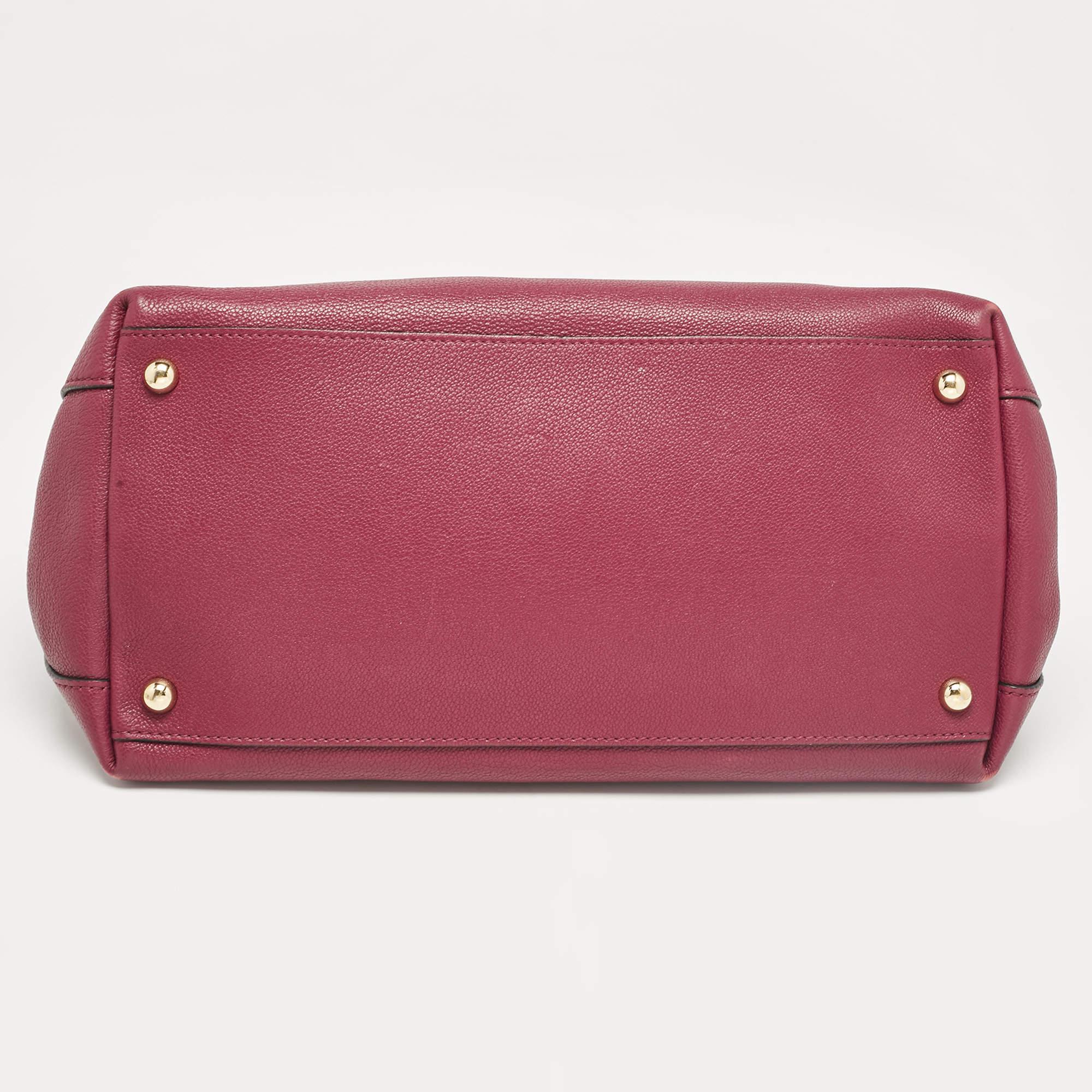 Burberry Burgundy Leather Medium Milton Satchel 1