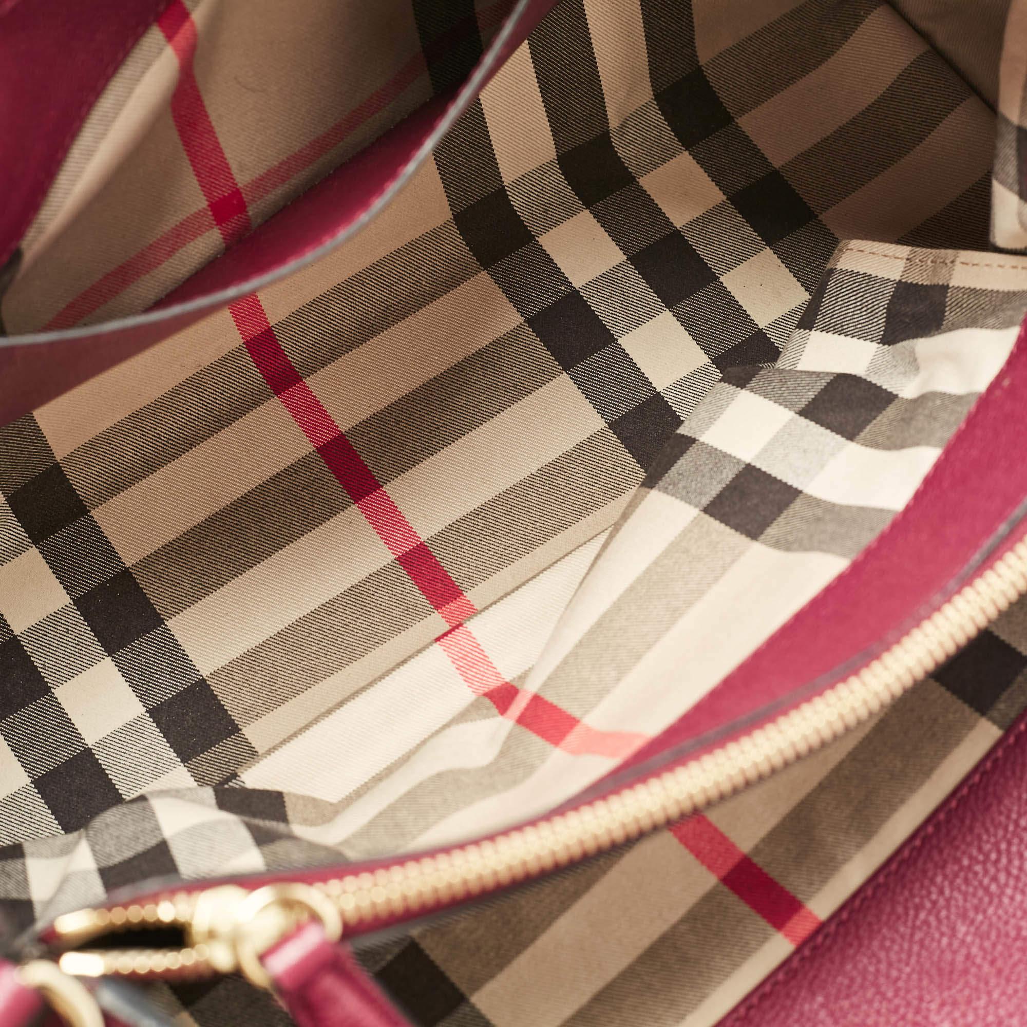 Burberry Burgundy Leather Medium Milton Satchel 2