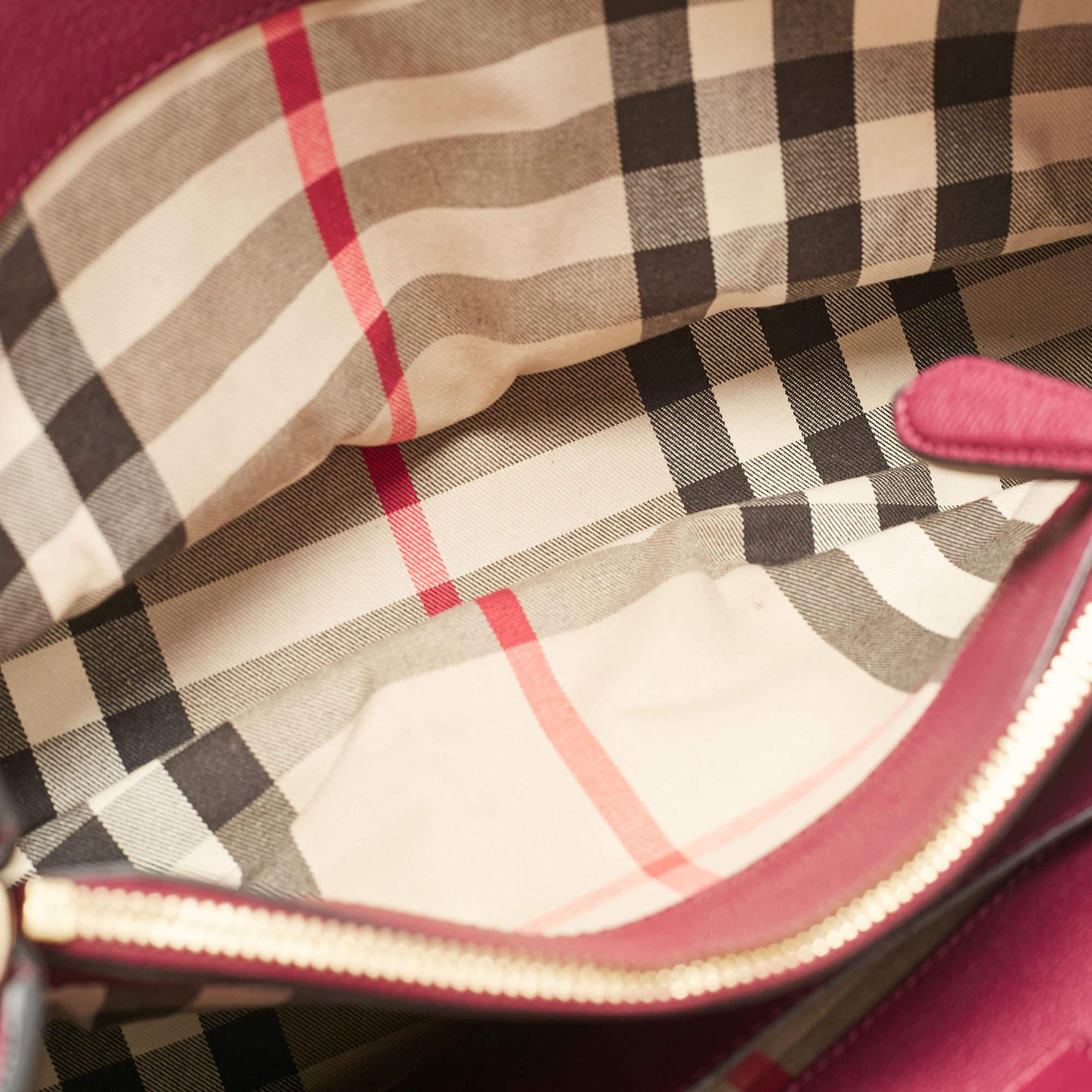 Burberry Burgundy Leather Medium Milton Satchel 3