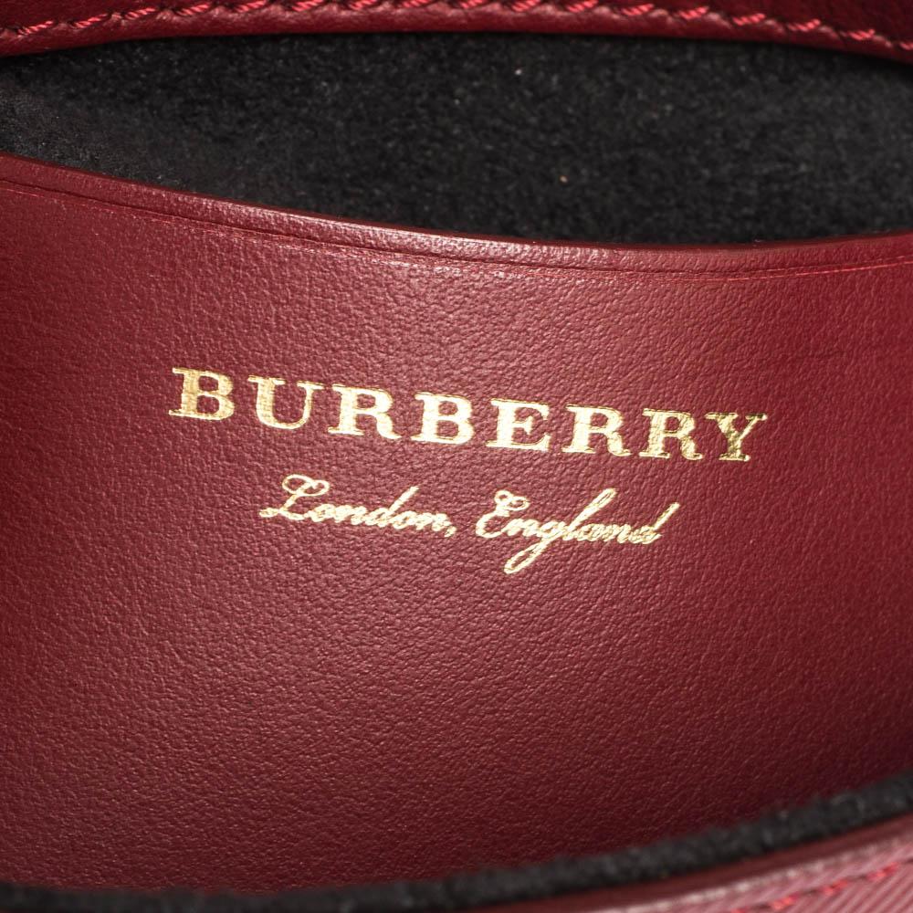 Burberry Burgundy Leather Mini DK88 Top Handle Bag 1